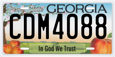 GA license plate CDM4088