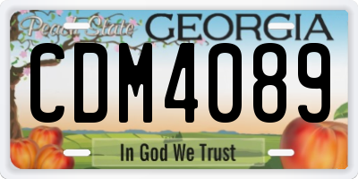 GA license plate CDM4089
