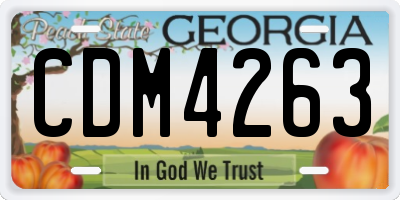 GA license plate CDM4263