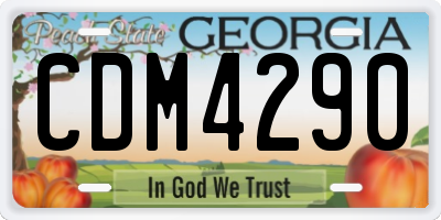 GA license plate CDM4290