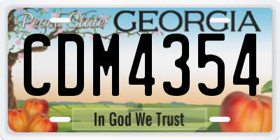 GA license plate CDM4354