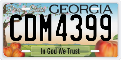 GA license plate CDM4399