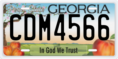 GA license plate CDM4566