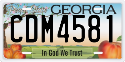 GA license plate CDM4581