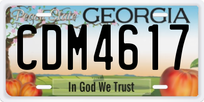 GA license plate CDM4617