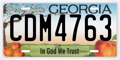 GA license plate CDM4763