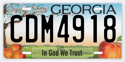 GA license plate CDM4918