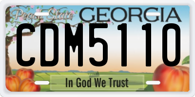 GA license plate CDM5110