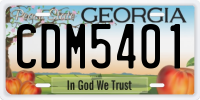 GA license plate CDM5401