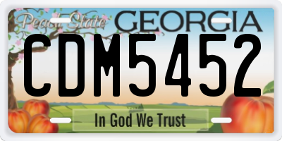 GA license plate CDM5452