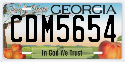 GA license plate CDM5654