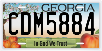 GA license plate CDM5884