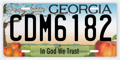 GA license plate CDM6182