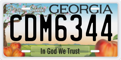 GA license plate CDM6344