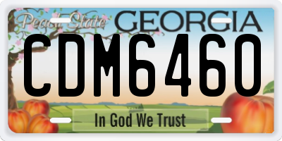 GA license plate CDM6460