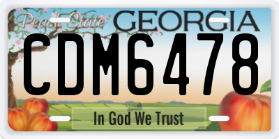 GA license plate CDM6478
