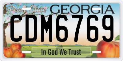 GA license plate CDM6769