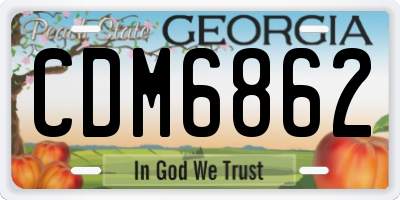 GA license plate CDM6862