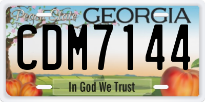 GA license plate CDM7144
