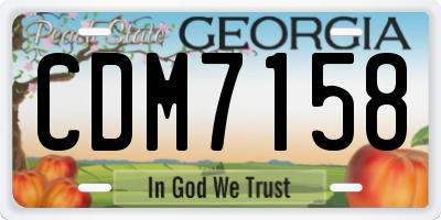 GA license plate CDM7158