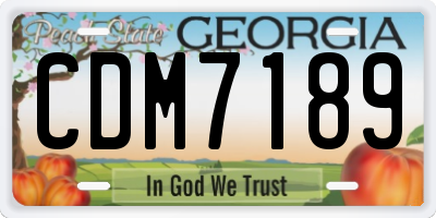 GA license plate CDM7189