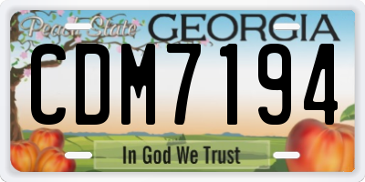 GA license plate CDM7194