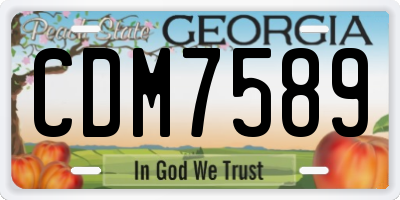 GA license plate CDM7589