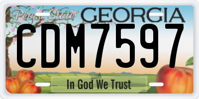 GA license plate CDM7597