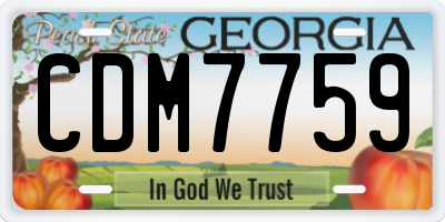 GA license plate CDM7759