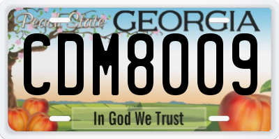 GA license plate CDM8009