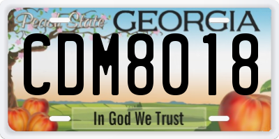 GA license plate CDM8018