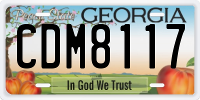GA license plate CDM8117