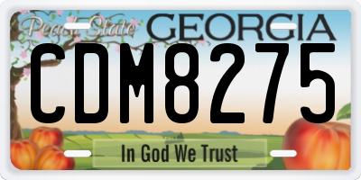 GA license plate CDM8275