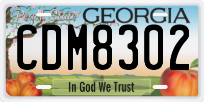 GA license plate CDM8302