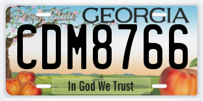 GA license plate CDM8766