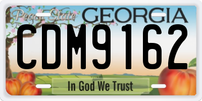 GA license plate CDM9162