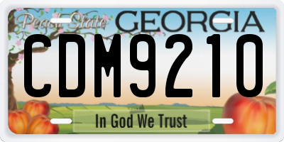 GA license plate CDM9210