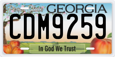 GA license plate CDM9259