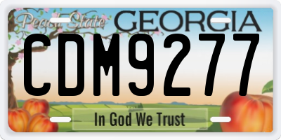 GA license plate CDM9277