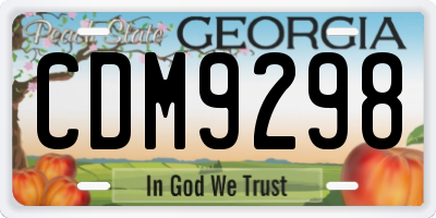 GA license plate CDM9298