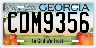 GA license plate CDM9356
