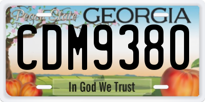 GA license plate CDM9380