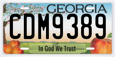 GA license plate CDM9389