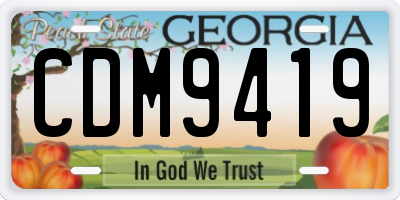 GA license plate CDM9419