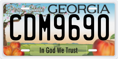 GA license plate CDM9690