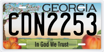 GA license plate CDN2253