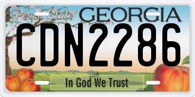 GA license plate CDN2286
