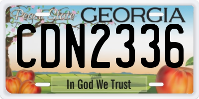 GA license plate CDN2336