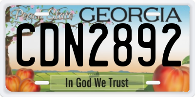 GA license plate CDN2892