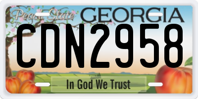 GA license plate CDN2958
